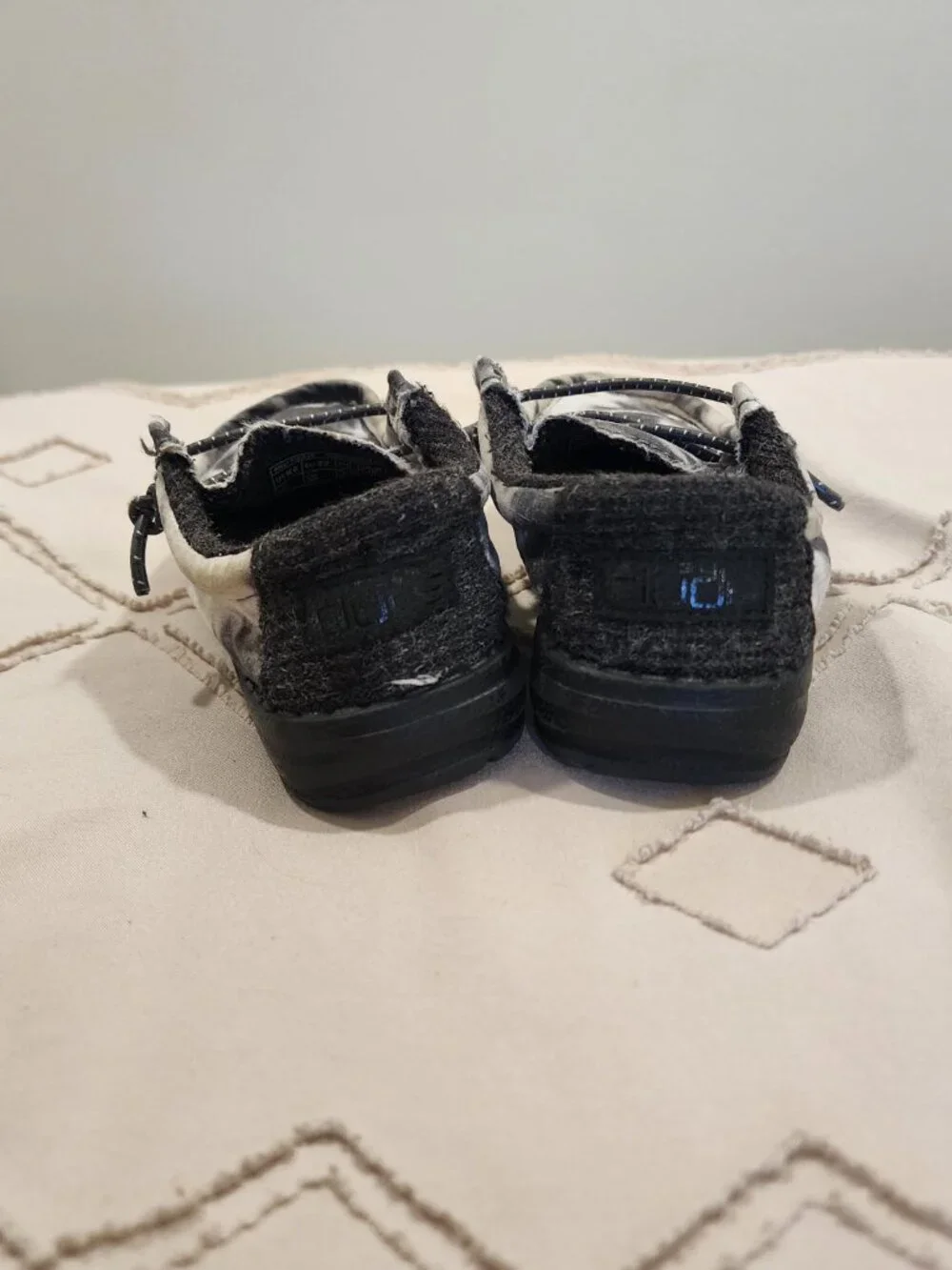 Hey Dude Wally Black and White Marble - Toddler size 6